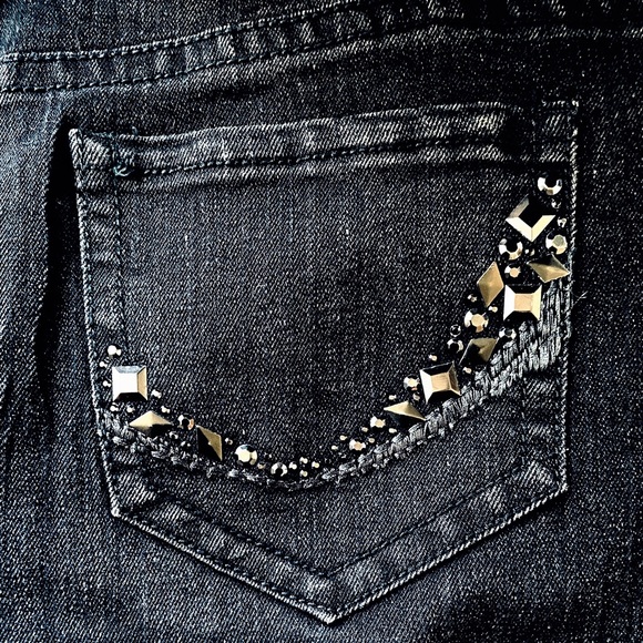 Denim Shirt, Black Midi Denim Skirt, Code Bleu Denim Skirt, Midi Denim Skirt - Picture 12 of 13